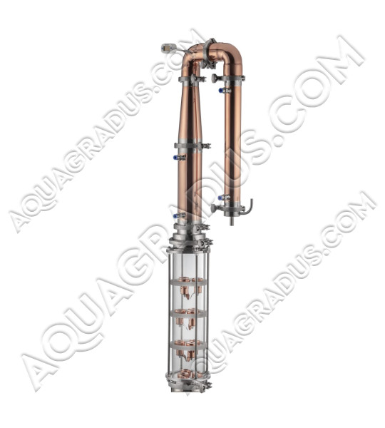 Медная колпачковая колонна 4" AquaGradus Cuprum Aroma с 3" дефлегматором (без емкости)